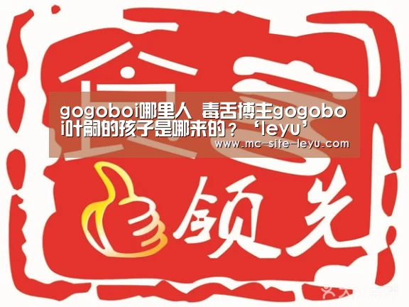 gogoboi哪里人 毒舌博主gogoboi叶嗣的孩子是哪来的?‘leyu’